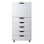 Armoire d'appoint blanche Barakha avec 1 armoire et 5 tiroirs H 41,49 po x l 19,21 po x P 15,98 po-1267904746
