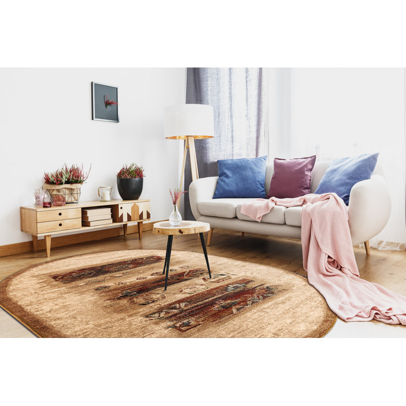 Oval Oriental Wool Area Rug, Oval 200 x 300cm