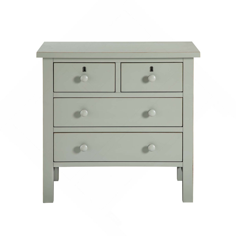 Table de chevet 4 tiroirs Antique, Gris antique