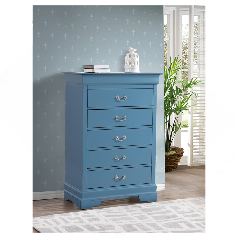 Commode Louis Phillipe G3180-CH, bleu sarcelle
