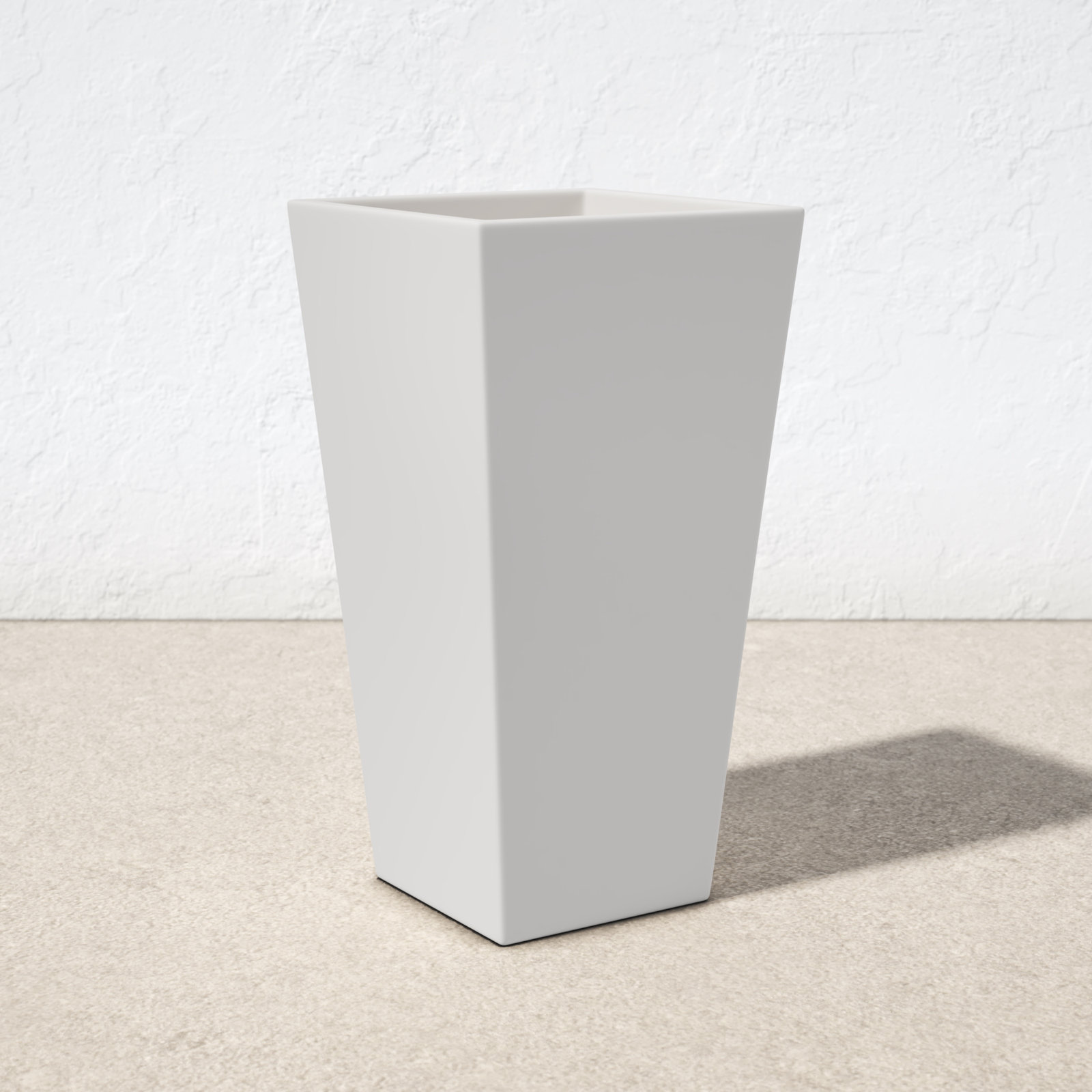 Robards Fiberglass Pot Planter, White, 30" H x 15" W x 15" D