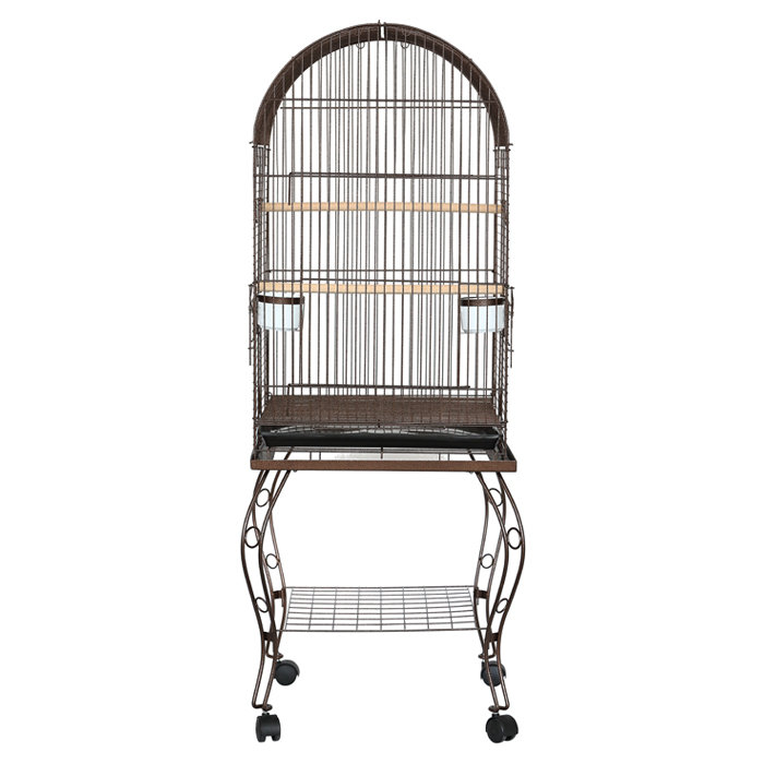 Cage à perroquet avec dôme et support Chuk, Cuivre antique