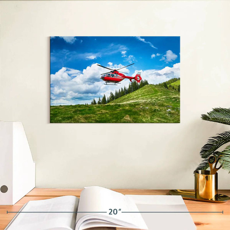Mehar Rescue Helicopter, 8" H x 12" W