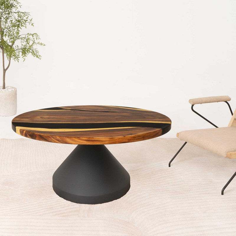 Round Epoxy Coffee Table 41" Diameter, 16" H x 41" L x 41" W