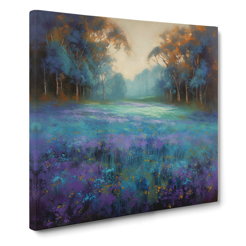Bluebell Colour Field Painting - Print, 35cm H x 35cm W x 3cm D