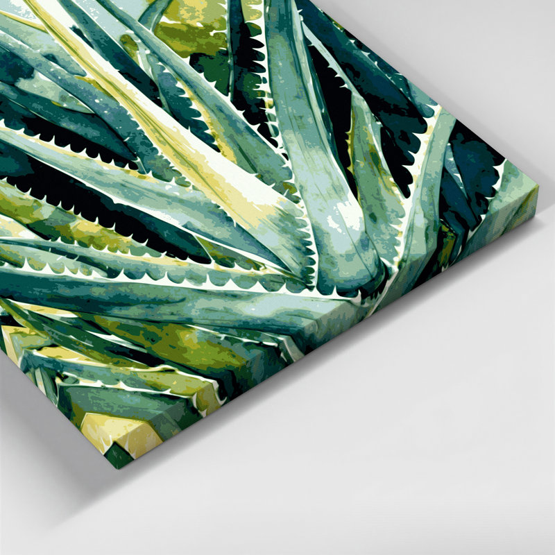 Art mural sur toile Botanical Aloe Vera, H 16 po x l 16 po