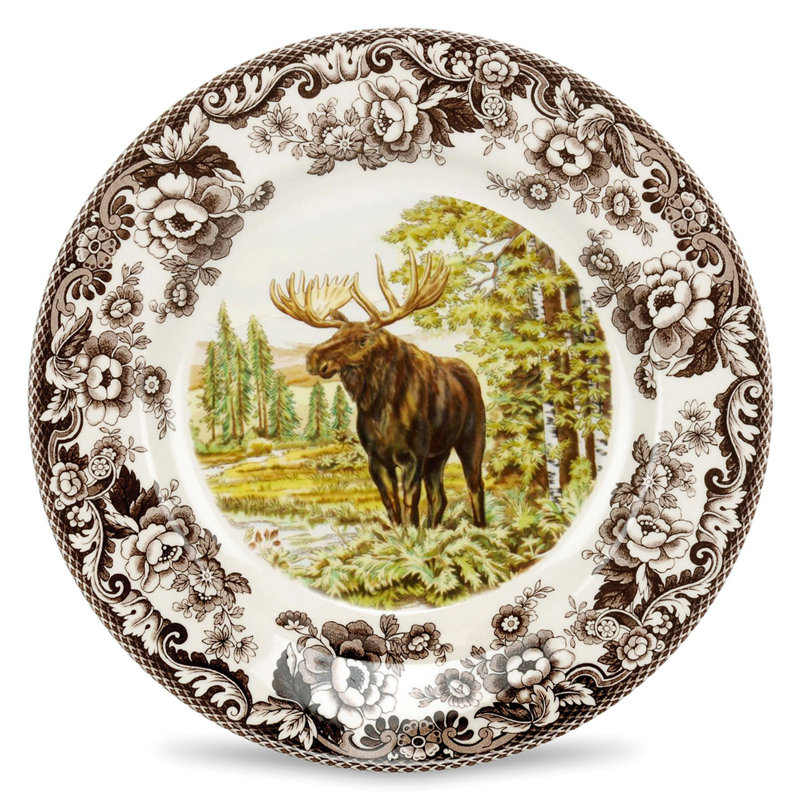 Spode Woodland Moose Dinner Plate 10.5" Moose
