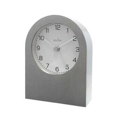 Acctim Sutherland Mantel Clock Quartz Brushed Metal Contemporary Energy Efficient Movement
