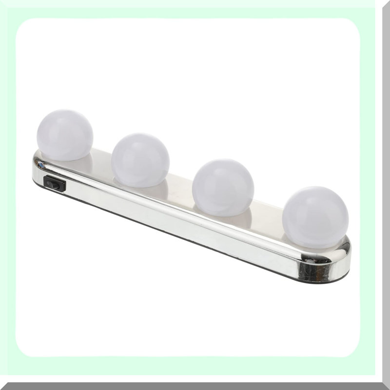 GlowGlam Portable LED Vanity Mirror with Light Strip & Suction Cup