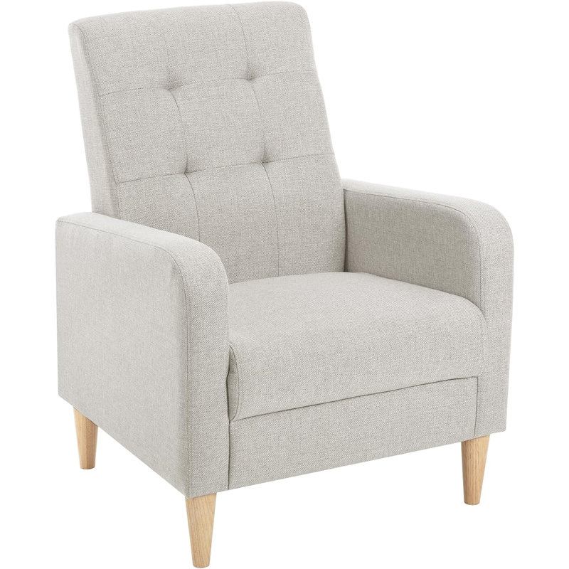 Oka Upholstered Accent Chair, Light grey