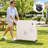 Winado 80 qt. Milky White Outdoor Cooler Cart With Cabinet And Foldable Side Table-137672452