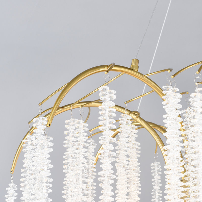 Lustre rond en cristal 8 lumières 8 branches pour salle à manger, chambre à coucher, salon, vestibule et vestibule