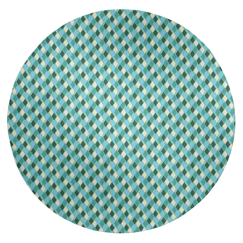 Chenille Geometric Indoor Rug, Round 5'