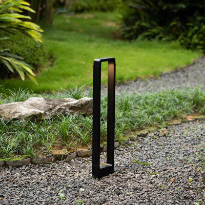 Black Integrated LED Metal Bollard Light