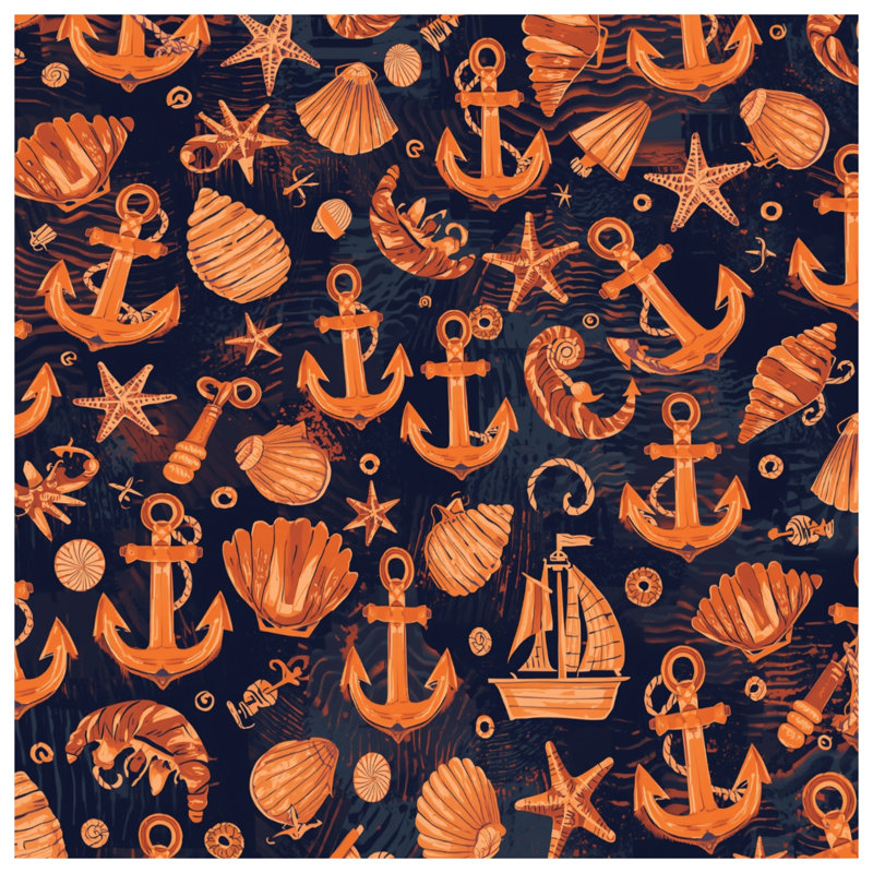 Housses de couette Nautical Anchors Shells, Grand lit