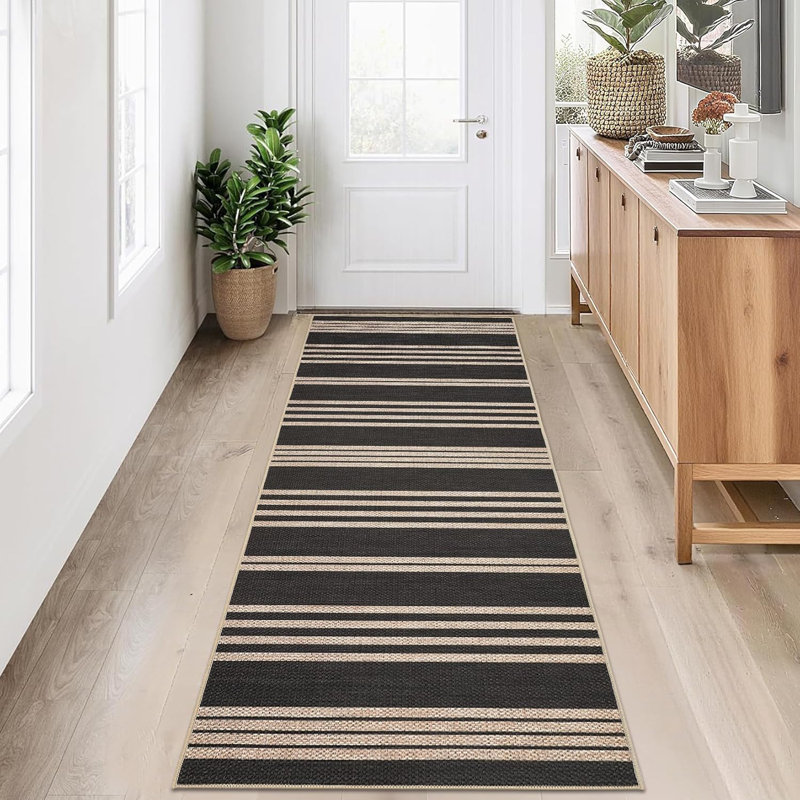 2x6 Jute Runner Rug – Washable, Non-Slip, Woven Carpet for Kitchen, Entryway, Bathroom, Laundry Room (Brown), Runner 2' x 6'