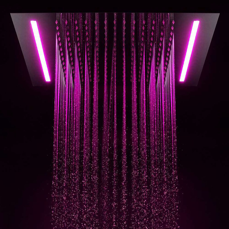 Conception intelligente et luxueuse de douche à pluie intelligente à commande tactile à DEL