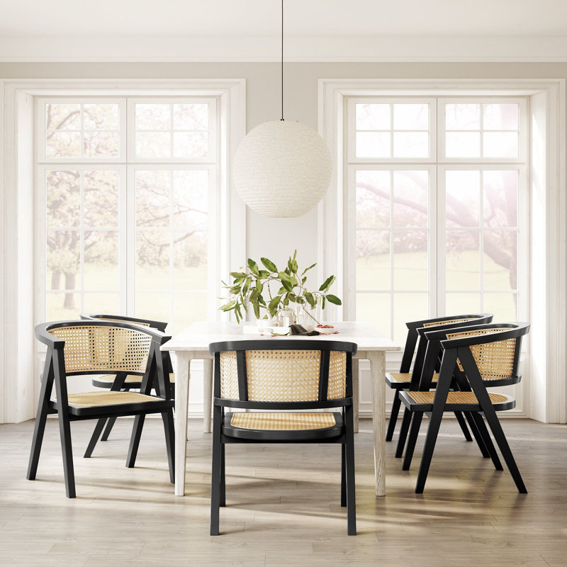Black Rattan Teakwood Chair
