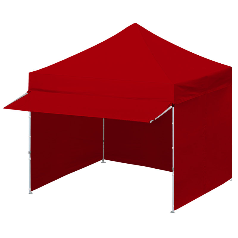10 FT X 10 FT Tent Canopy with Extended Awning, Red