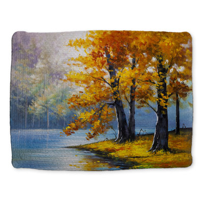Two Trees by the Lake - Contemporary Braided Polyester Placemat