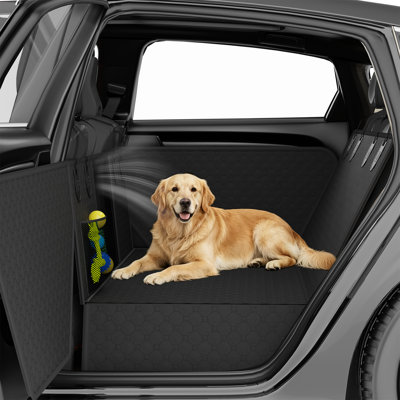 Housse de siège d'auto extra large pour chien, pour banquette arrière, hamac pour animaux de compagnie en Oxford imperméable et lavable à la machine avec fenêtre en filet, protection antidérapante et résistante aux rayures pour VUS, camions et voitures familiales de grande taille