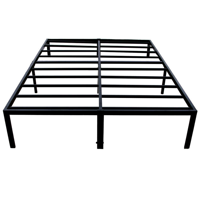 Plateforme simple en acier noir TG, structure robuste moderne et option de rangement sous le lit, Extra-Long Twin