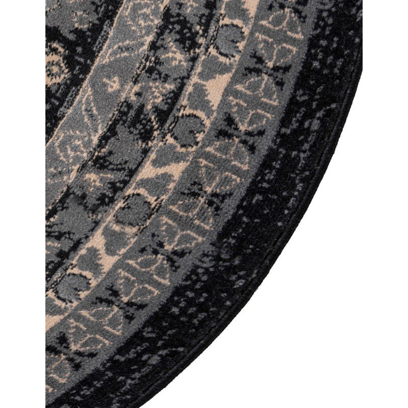 Tapis noir Eesi Southwestern, Rond 7 pi 10 po