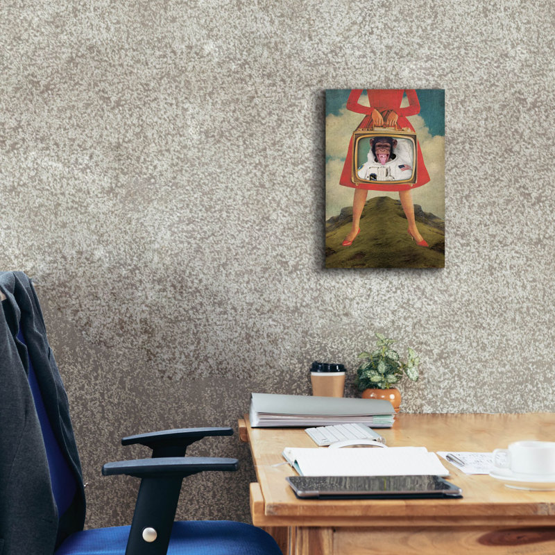 «Epic Graffiti» «Monkey See Monkey Do» par Elo Marc, art mural sur toile, H 18 po x l 12 po x P 0,75 po