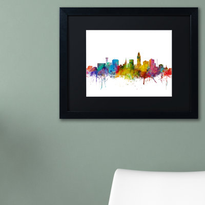 «Lincoln Nebraska Skyline», impression encadrée