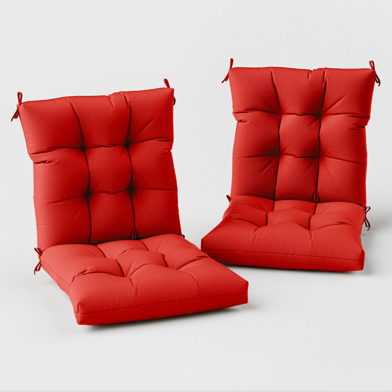Anjelyka 22"W X 22"D Outdoor Cushions 5" Indoor And Outdoor Seat/Back Cushion, Red