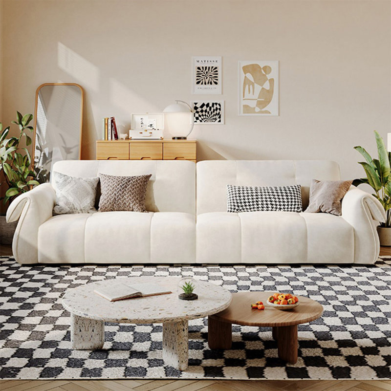 Coussin blanc modulaire 100% polyester, H 35,83 po x l 110,24 po x P 39,37 po, 4, Blanc