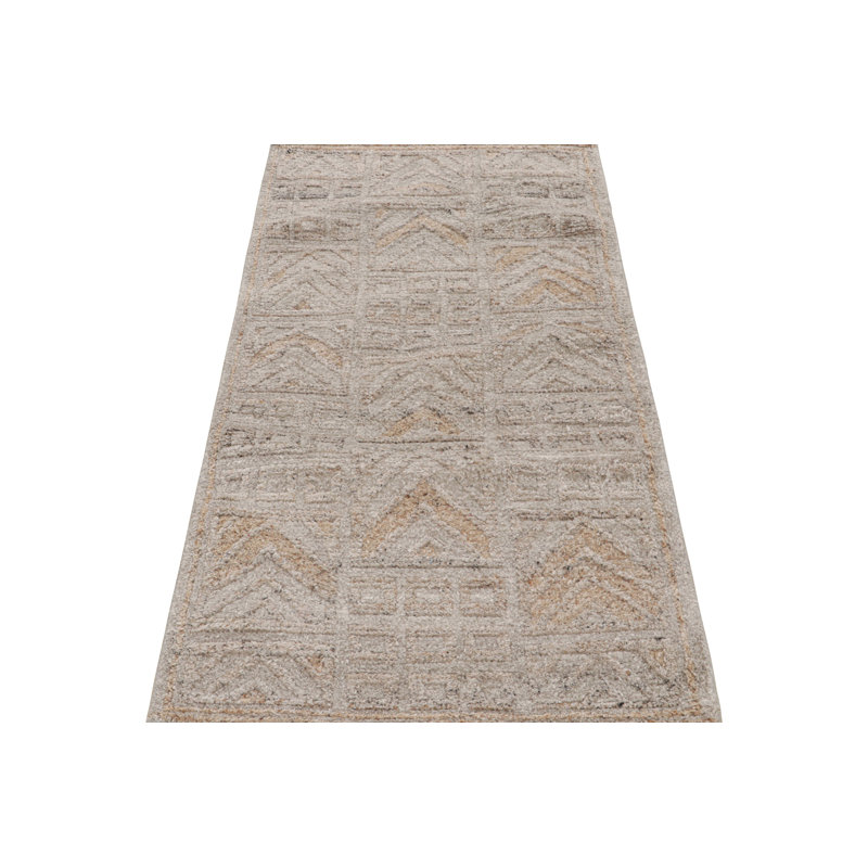 Rug & Kilim’S Outdoor Scandinavian Style Runner In Gray With Geometric Patterns