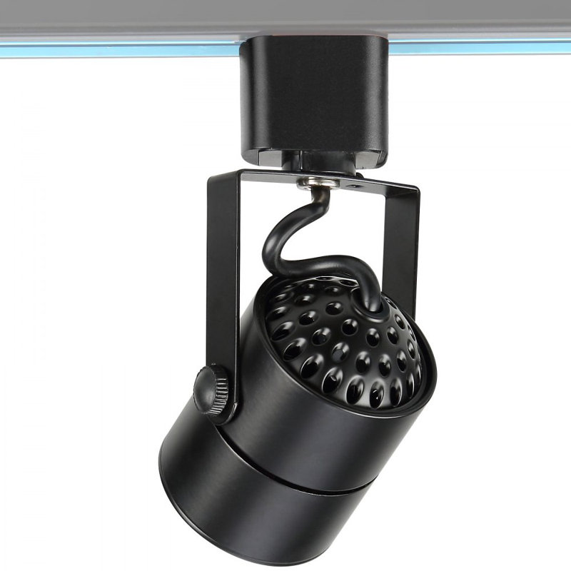 Éclairage sur rail à DEL 6,5 W, 3 000 K, 470 lm, blanc chaud, éclairage sur rail à intensité variable de type H, CRI85 + luminaire à angle d'inclinaison réglable pour véritable détail, paquet de 12, noir