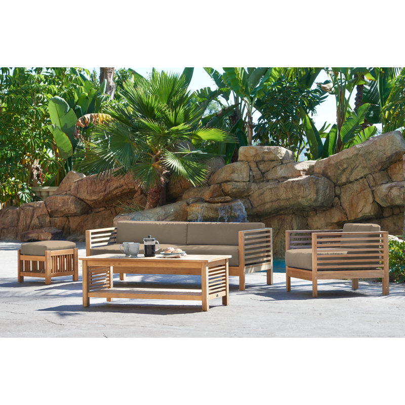 Amblewood Summer Teak Outdoor Sofa, Fawn