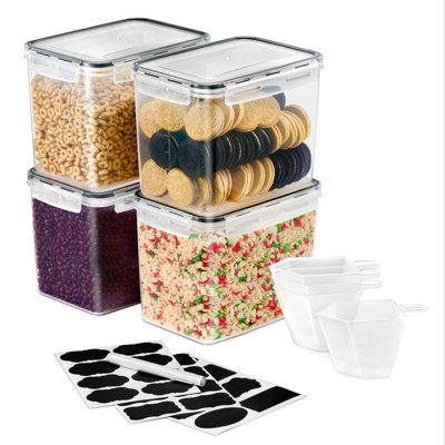 Contenants de rangement pour aliments Sorbus - paquet de 4 avec couvercles à pression hermétiques à quatre voies - 121 oz / 15 tasses