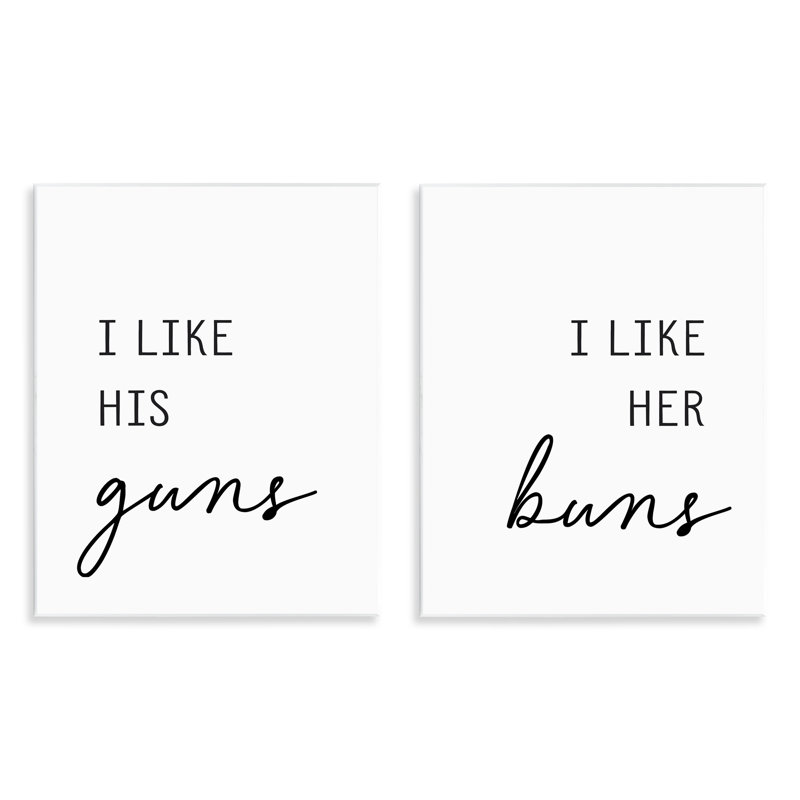 Like His Guns & Her Buns 2pc Wall Plaque Set, design by Lettered and Lined