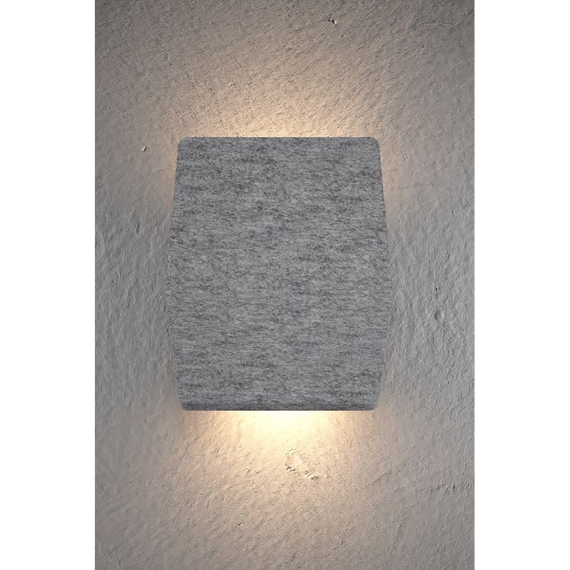 Hush LED Flush Mounted Sconce, 10.6" H x 9.1" W x 3.75" D, Light Gray