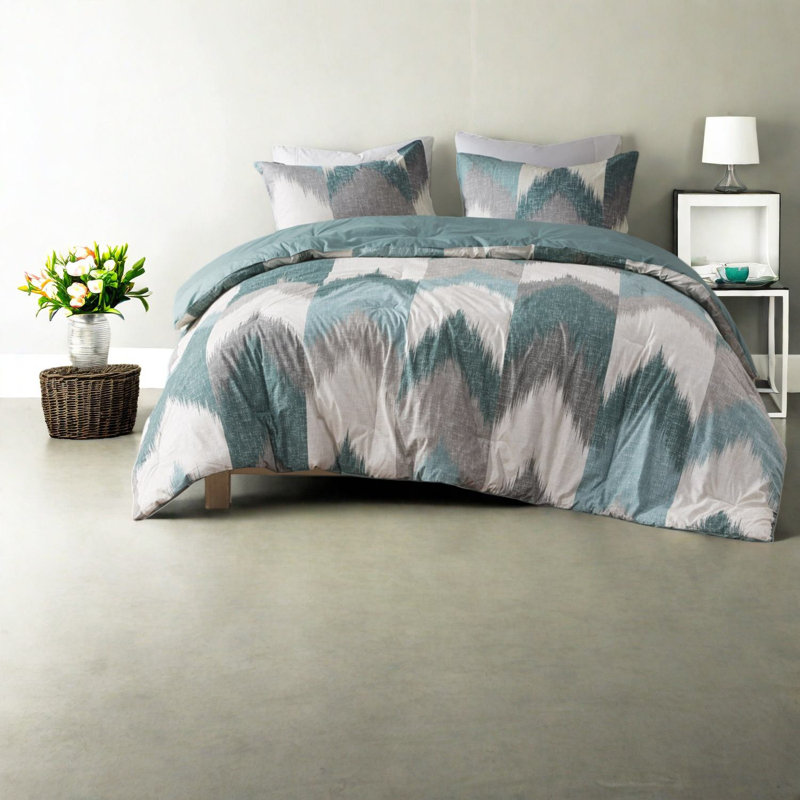 Ensemble de literie luxueux très grand / très grand californien, polyester turquoise, style moderne pour la maison