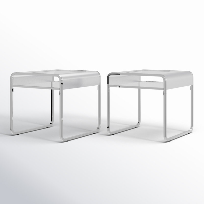 Tables de bout en chrome Camareon, Chrome