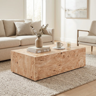 French mid-style coffee table, retro wabi-sabi style coffee table, high-end feel, MDF rectangular coffee table, stable, waterproof and easy to clean,