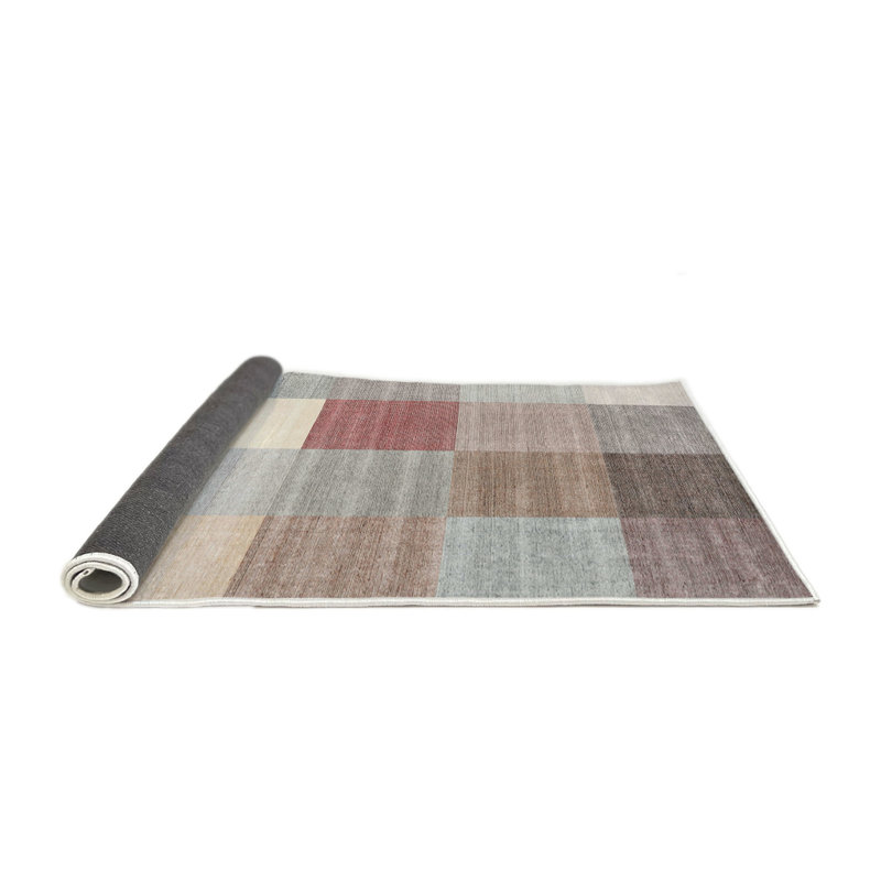 Tapis contemporain gris / rose / rouge, Rond 4 pi