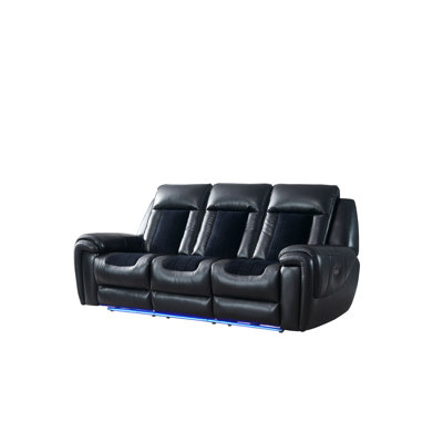 Restivo Blanche Sofa with LED - Black
