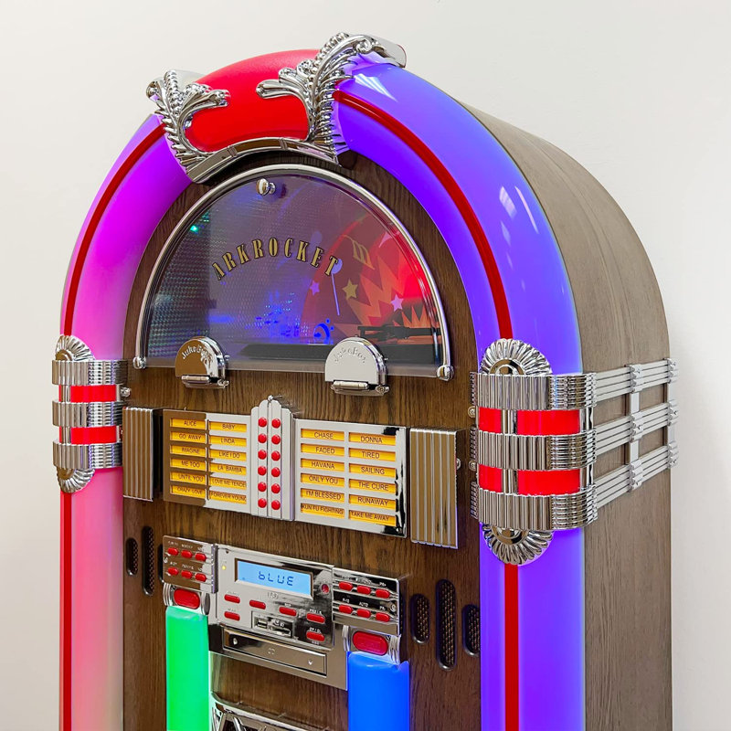 Arkrocket Saturn V Multicolor Retro Full-Size Jukebox with Bluetooth
