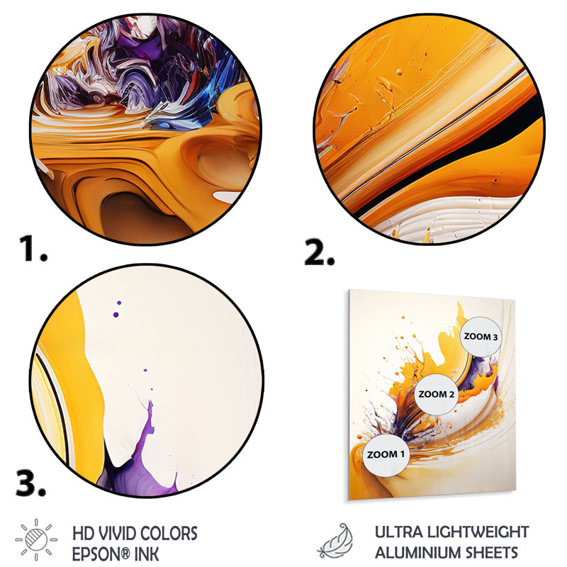White And Gold Fusion IV - Abstract Marble Metal Wall Decor, 32" H x 24" W x 1" D