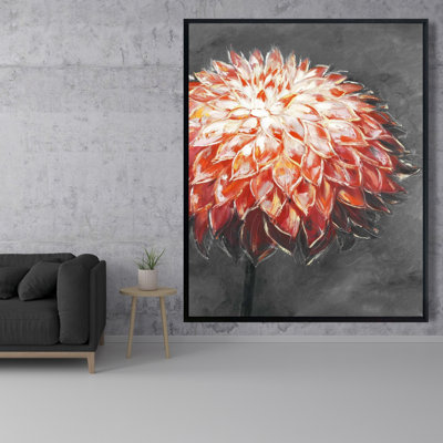 Abstract Dahlia Flower Print On Canvas