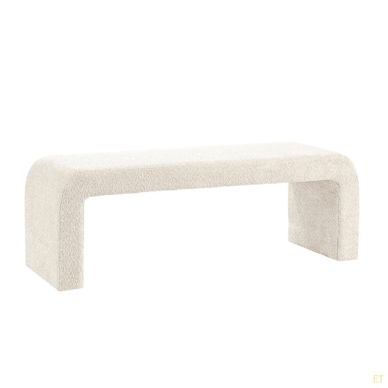 Banc Boucle crème l 52 po, Crème, crème