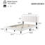Structure de grand lit avec tête de lit à pétales de couleur crème et intérieur blanc, belle chambre à coucher simple, style métal silencieux, connexions en bois-130093245
