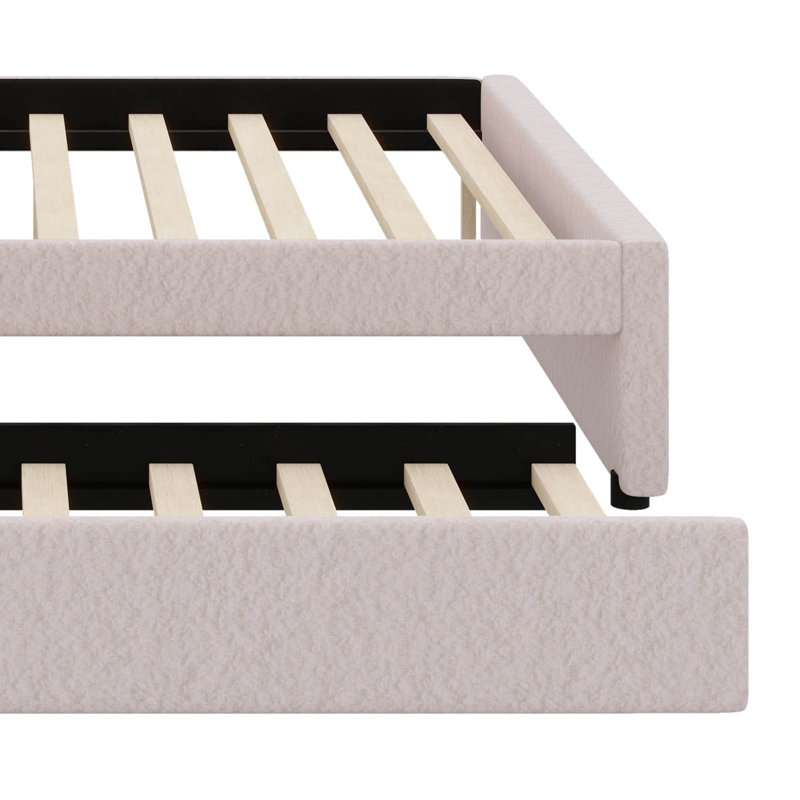 Lit plateforme tapissier Dotta, Beige, Grand