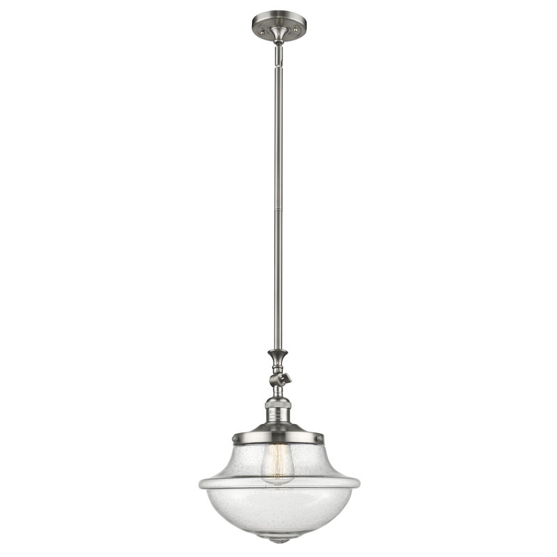 Luminaire suspendu simple à 1 lumière Baptiste, Ampoule non incluse, Grainé, Nickel satiné brossé