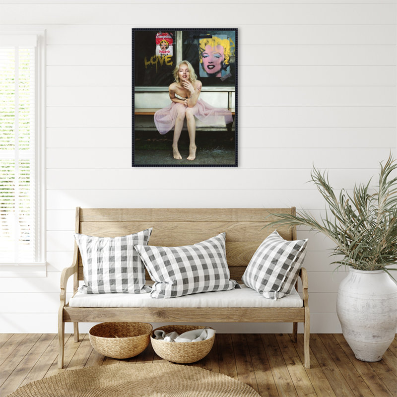 New Marilyn by Dikhotomy Framed Canvas Wall Art Print, 30" H x 23" W